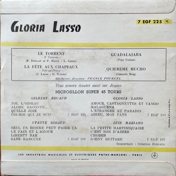 Gloria Lasso Orchestre Direction : Franck Pourcel : Le Torrent  (7", EP, Mono)