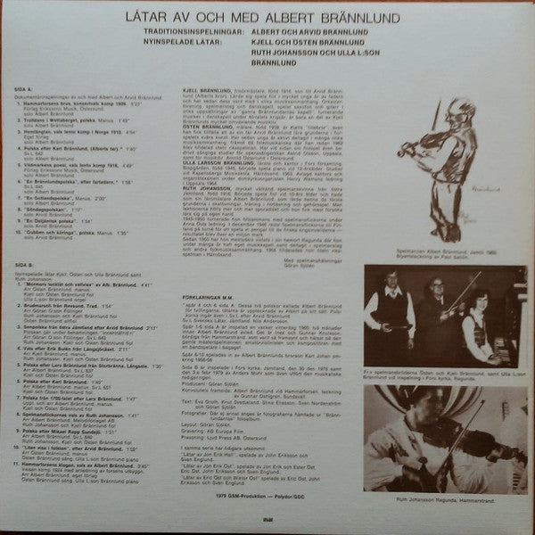 Albert Brännlund : Albert Brännlund Med Hammarforsens Brus (LP, Album)