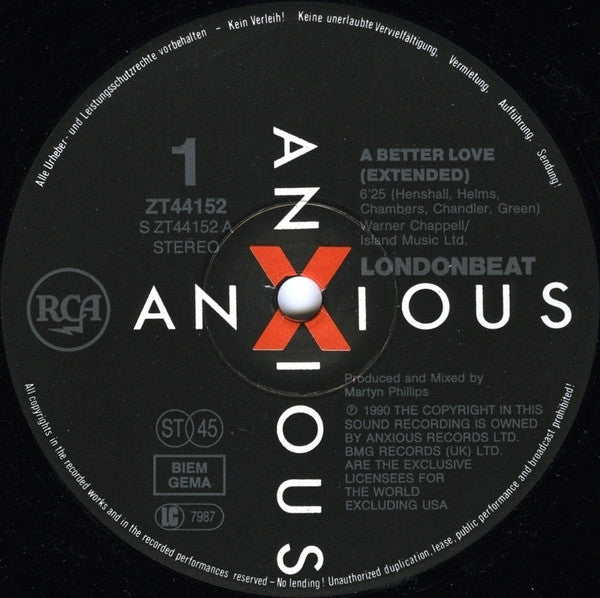 Londonbeat : A Better Love (12", Maxi)