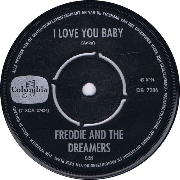 Freddie & The Dreamers : I Love You Baby (7", Single)
