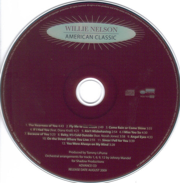 Willie Nelson : American Classic (CD, Advance, Album, Promo)