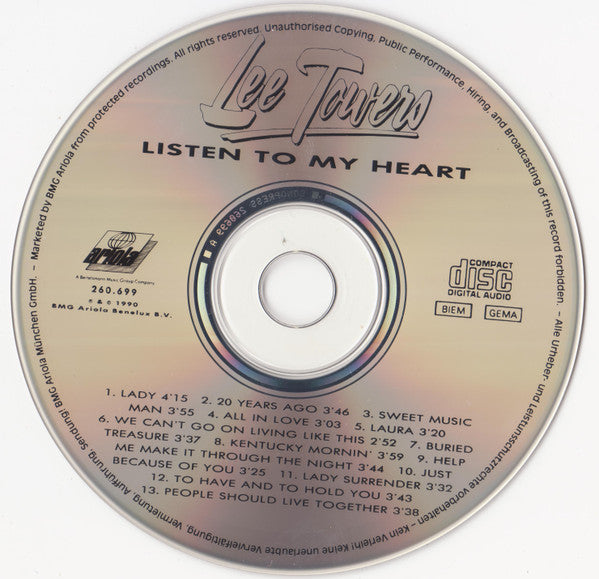 Lee Towers : Listen To My Heart (CD, Album)