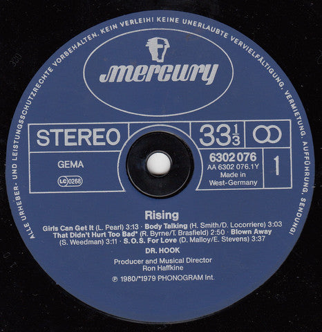 Dr. Hook : Rising (LP, Album)