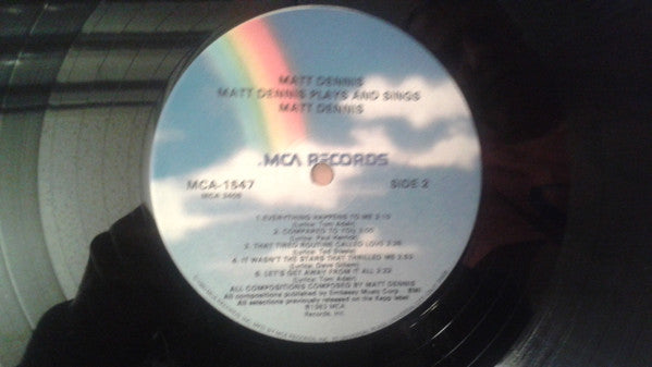 Matt Dennis : Plays And Sings Matt Dennis (LP, Album, RE)