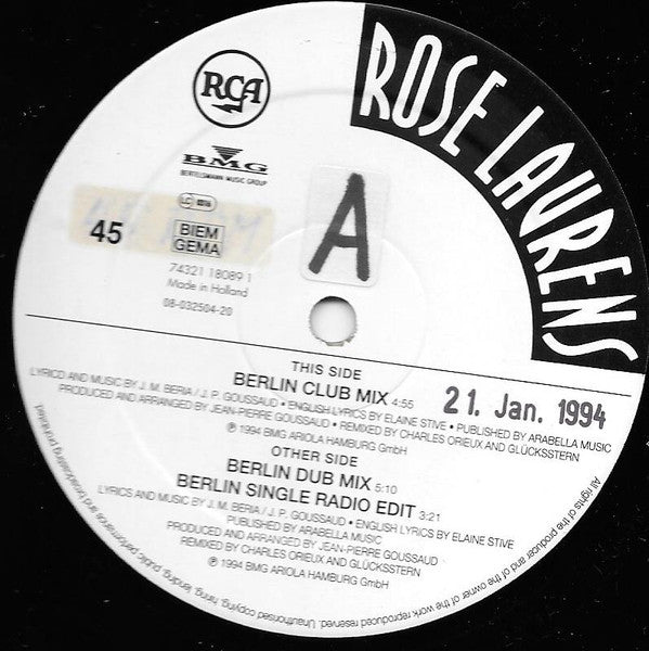 Rose Laurens : Africa Remix '94 (12", Promo)