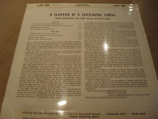 Vince Guaraldi Trio : A Flower Is A Lovesome Thing (LP, Album)