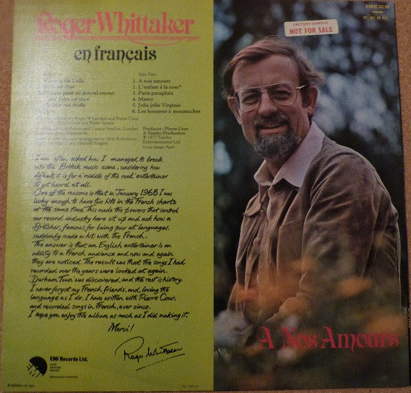 Roger Whittaker : A Nos Amours (En Français) (LP, Album)