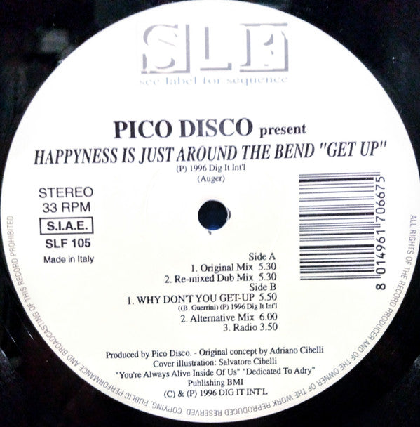 Happiness Is Just Around The Bend : Get Up (12")