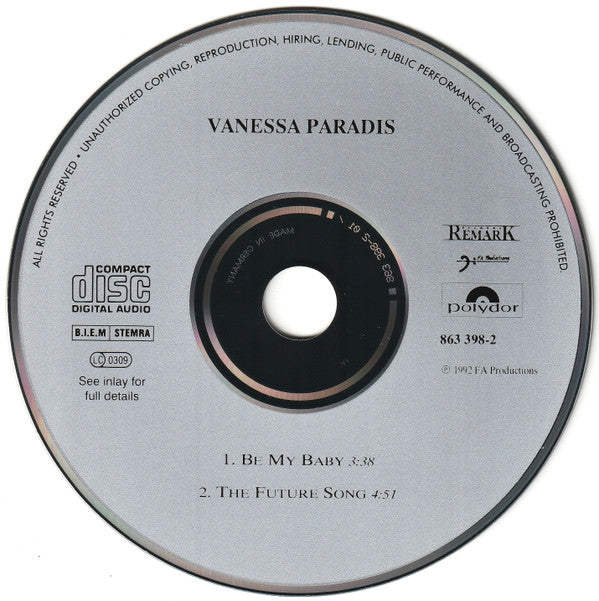 Vanessa Paradis : Be My Baby (CD, Single)