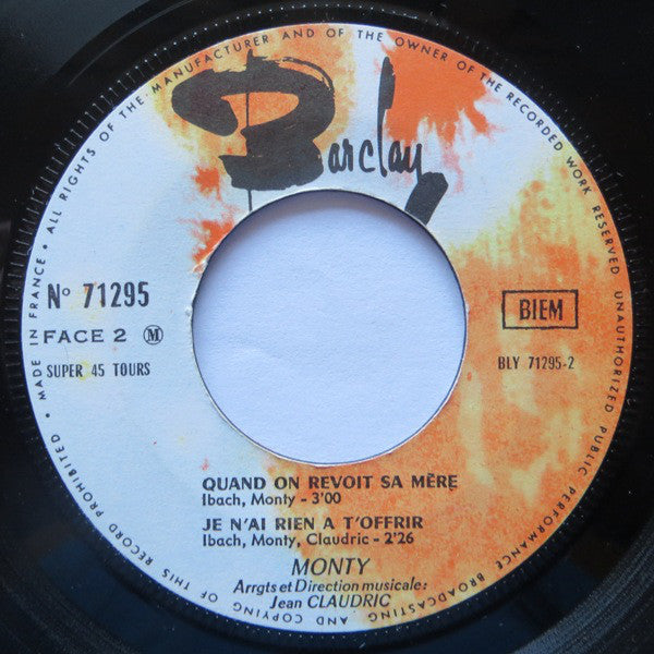 Monty (6) : Qui Après Toi (7", EP)