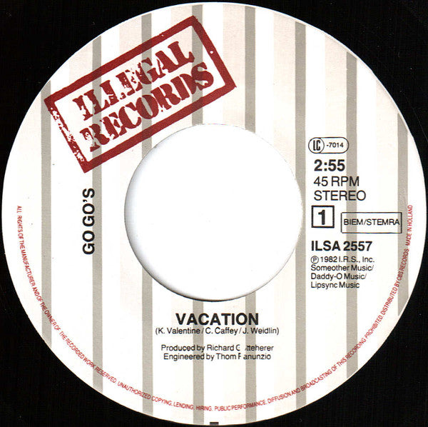 Go-Go's : Vacation (7", Single)