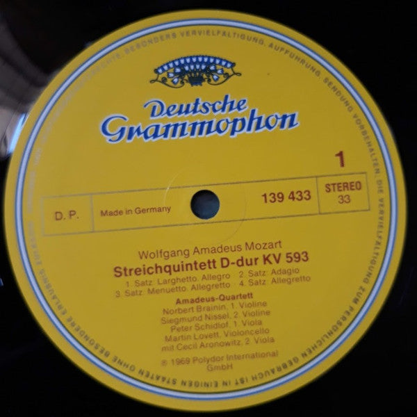 Wolfgang Amadeus Mozart - Amadeus-Quartett : Streichquintette D-dur KV 593 und Es-dur KV 614 (LP, RE)