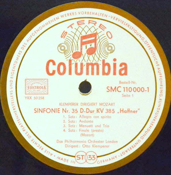 Otto Klemperer Dirigiert  Wolfgang Amadeus Mozart : Sinfonien: Nr. 35 "Haffner", Nr. 36 "Linzer", Nr. 38 "Prager", Nr. 41 "Jupiter", Nr. 39, Nr. 40 (3xLP + Box)