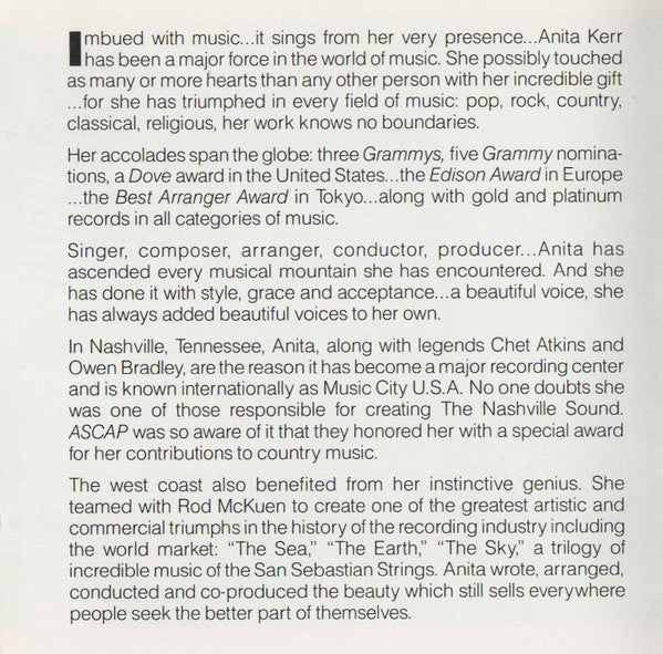 Anita Kerr With The Anita Kerr Singers : Music Is Her Name (CD, Comp)