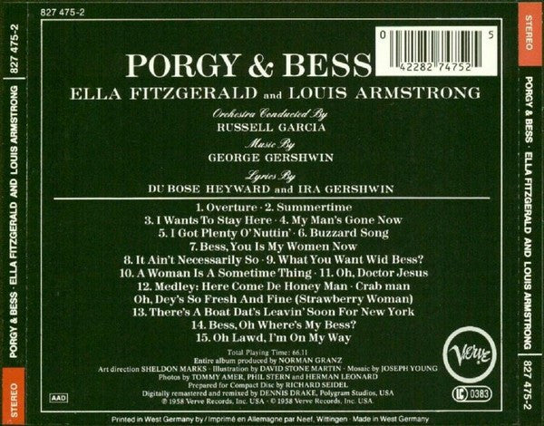 Ella Fitzgerald & Louis Armstrong : Porgy & Bess (CD, Album, RE, RM)
