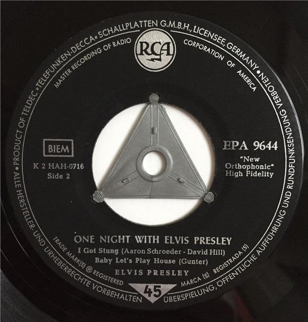 Elvis Presley : One Night With Elvis Presley (7", EP)