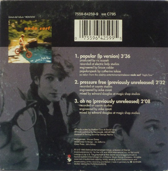 Nada Surf : Popular (CD, Single, Car)