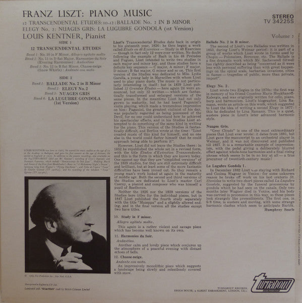 Franz Liszt, Louis Kentner : Piano Music Volume 2 (LP, Album)
