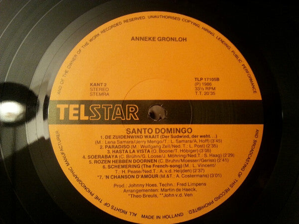 Anneke Grönloh : Santo Domingo (LP, Album)