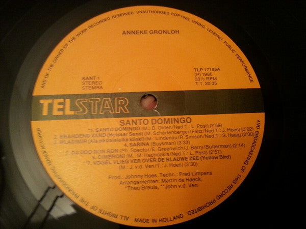Anneke Grönloh : Santo Domingo (LP, Album)