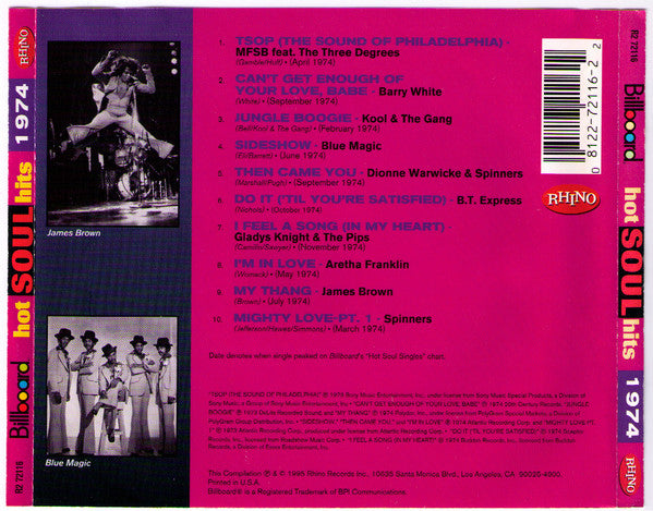 Various : Billboard Hot Soul Hits 1974 (CD, Comp)