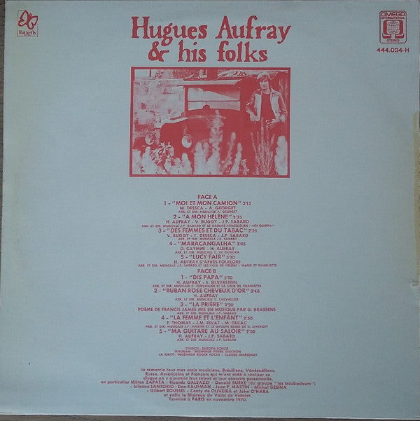 Hugues Aufray : Hugues Aufray & His Folks (LP, Album)