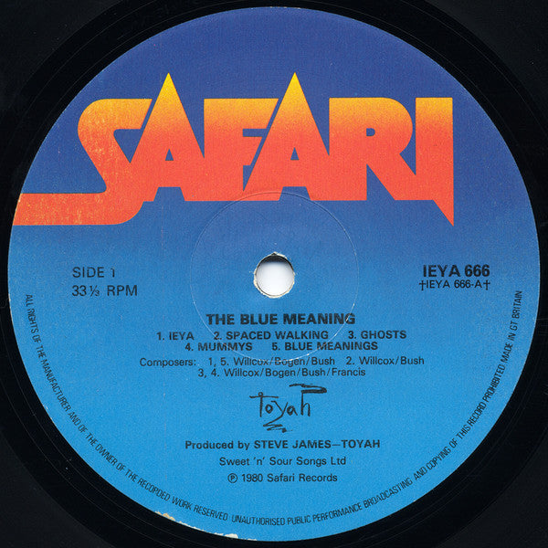 Toyah (3) : The Blue Meaning (LP, Album)