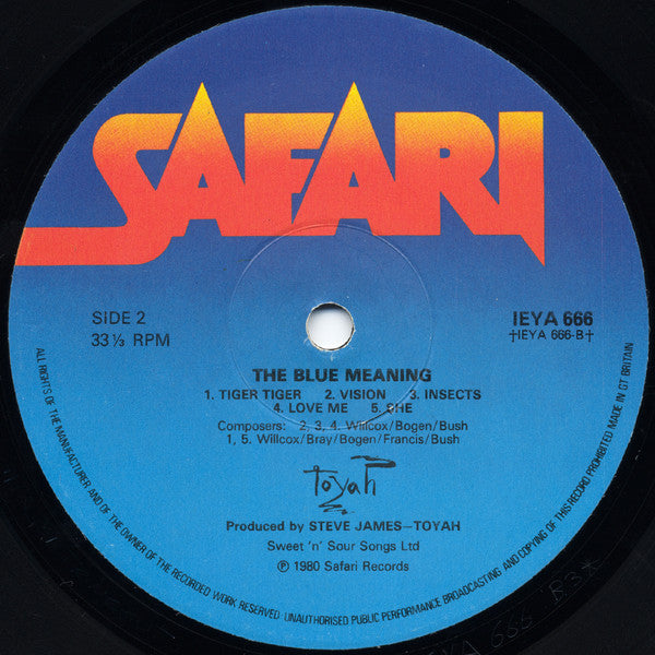 Toyah (3) : The Blue Meaning (LP, Album)