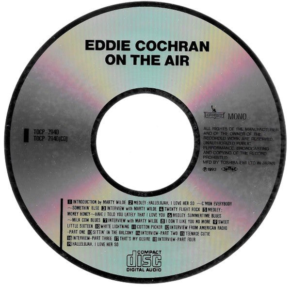 Eddie Cochran : On The Air (CD, Album, Mono, RE)