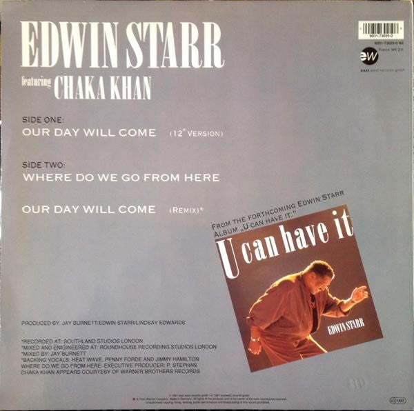 Edwin Starr Featuring Chaka Khan : Our Day Will Come (12")