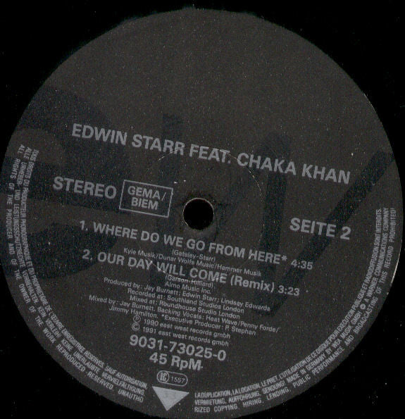 Edwin Starr Featuring Chaka Khan : Our Day Will Come (12")