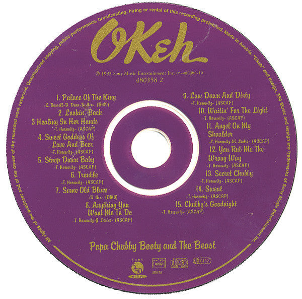 Popa Chubby : Booty And The Beast (CD, Album)