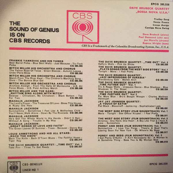 The Dave Brubeck Quartet : Bossa Nova U.S.A (7", EP)