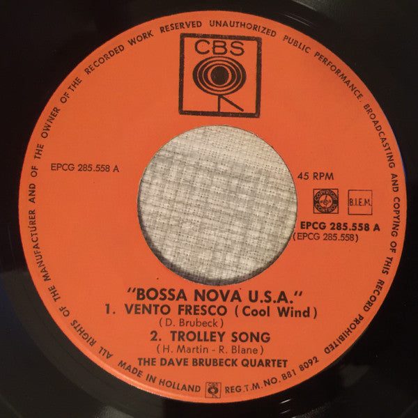 The Dave Brubeck Quartet : Bossa Nova U.S.A (7", EP)