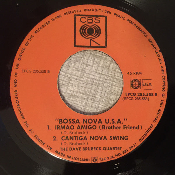 The Dave Brubeck Quartet : Bossa Nova U.S.A (7", EP)