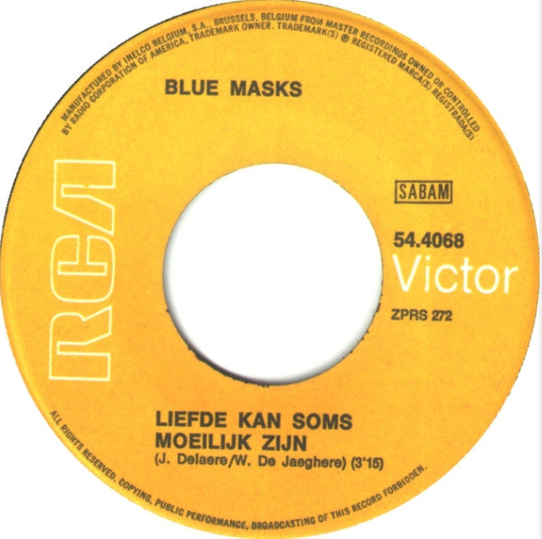The Blue Masks : Christina / Liefde Kan Soms Moeilijk Zijn (7", Single)