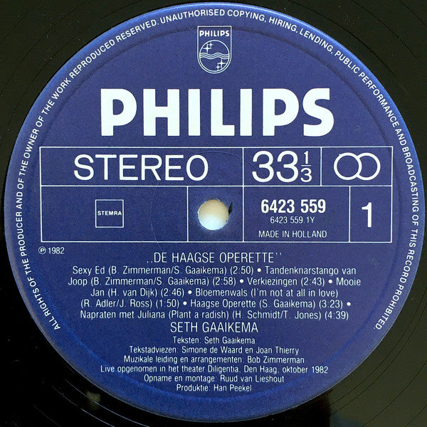 Seth Gaaikema : De Haagse Operette (LP, Album)