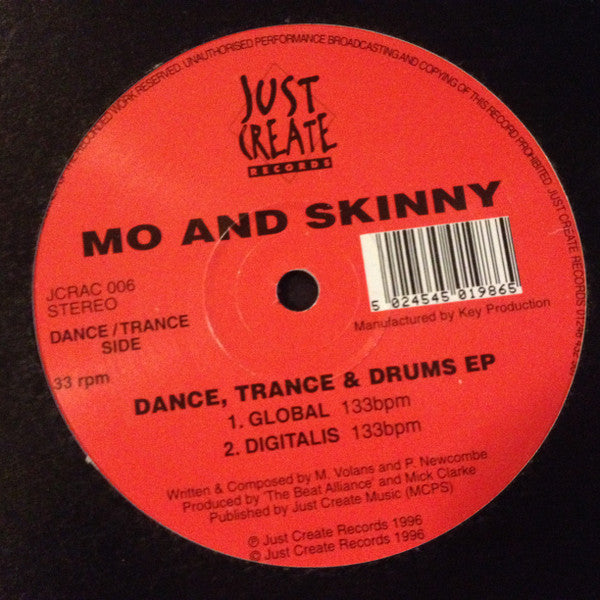 Mo And Skinny* : Dance, Trance & Drums EP (12", EP)