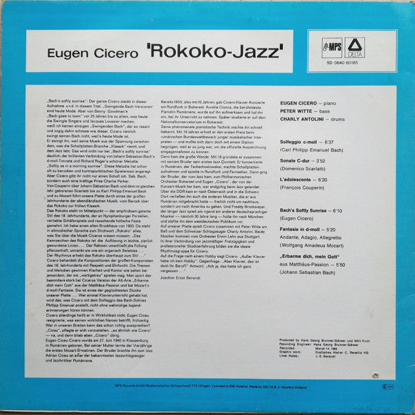 Eugen Cicero : Rokoko-Jazz (LP, Album, RE)
