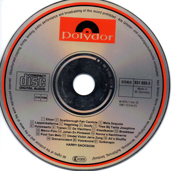 Harry Sacksioni : Harry Sacksioni (CD, Comp)