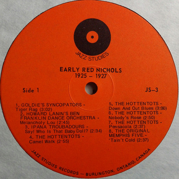 Red Nichols : Early Red Nichols 1925-1927 (LP, Comp)
