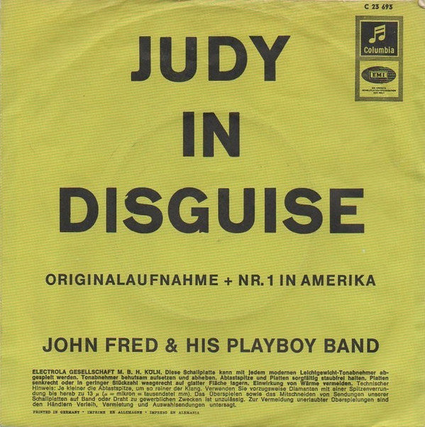 John Fred & His Playboy Band : Judy In Disguise / When The Lights Go Out (7", Single, alt)