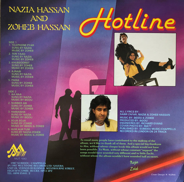 Nazia Hassan And Zoheb Hassan : Hotline (LP, Album)