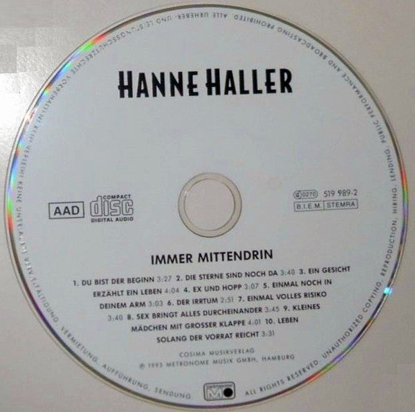 Hanne Haller : Immer Mittendrin (CD, Album)