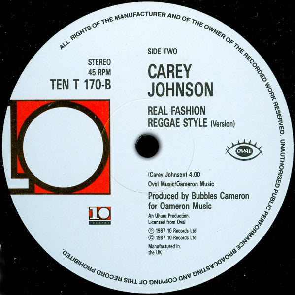 Carey Johnson : Real Fashion Reggae Style (12")