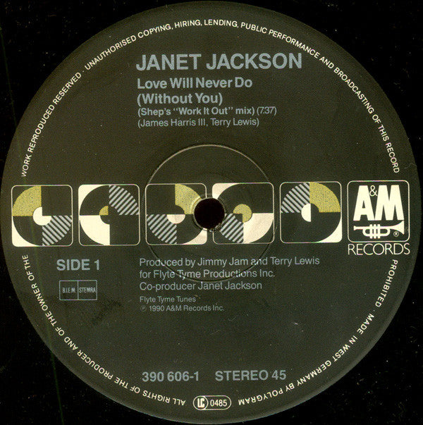 Janet Jackson : Love Will Never Do (Without You) (12")
