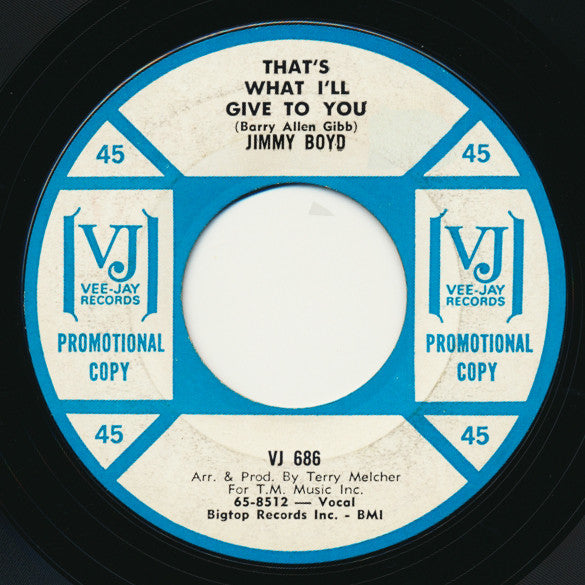 Jimmy Boyd : That's What I'll Give To You  (7", Promo)