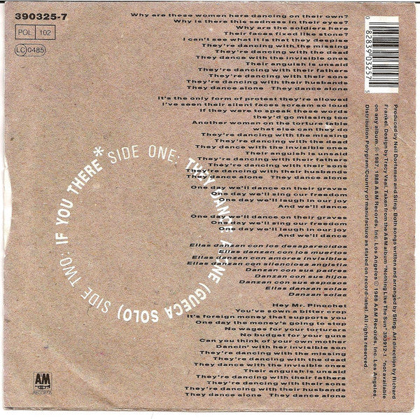 Sting : They Dance Alone (7", Single, Sid)