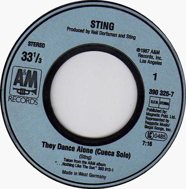Sting : They Dance Alone (7", Single, Sid)