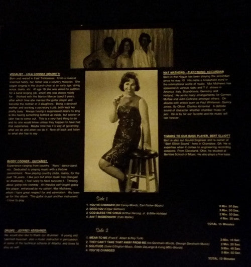 Lola Cooner Sings Featuring Buddy Cooner & Mat Mathews : You've Changed  (LP)